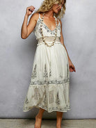 POL Natural Elegance Smocked Waistband Floral Midi Cami Dress-Women's Dresses-Shop Z & Joxa