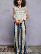 POL Ocean Drift Wide Leg Open Crochet Striped Pants-Women's Pants-Shop Z & Joxa