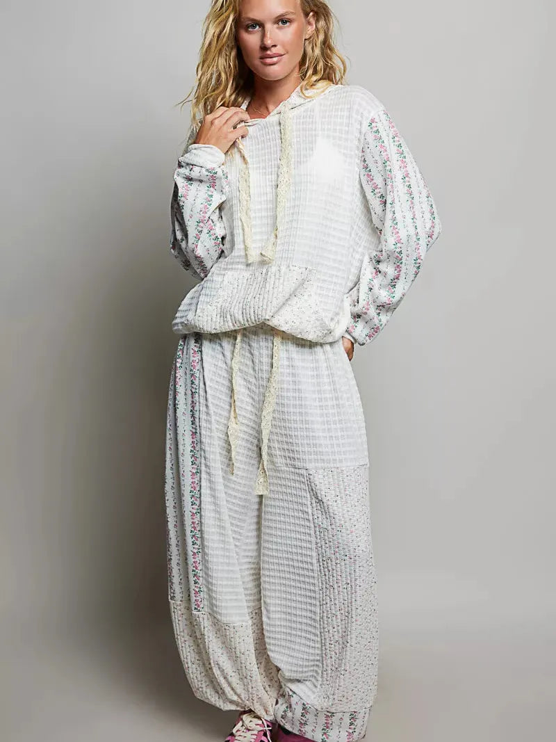 POL Patchwork Daydream Mixed Knit Wide Leg Pants-Women's Pants-Shop Z & Joxa