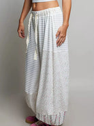 POL Patchwork Ivory Daydream Mixed Knit Wide Leg Pants-Women's Pants-Shop Z & Joxa