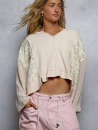 POL Patchwork Petal Quilted Floral Knit Crop Top in Blush-Women's Shirts & Tops-Shop Z & Joxa