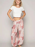 POL Patchwork Poetry Drawstring Floral Wide leg Pants-Women's Pants-Shop Z & Joxa