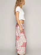 POL Patchwork Poetry Drawstring Floral Wide leg Pants-Women's Pants-Shop Z & Joxa