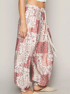 POL Patchwork Poetry Drawstring Floral Wide leg Pants-Women's Pants-Shop Z & Joxa