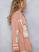 POL Patchwork Pulse Hooded Jacket with Lace Detail in Pink-Women's Outerwear-Shop Z & Joxa