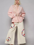 POL Pink Lace Exposed Seam Lace Detail Hooded Jacket-Coats & Jackets-Shop Z & Joxa