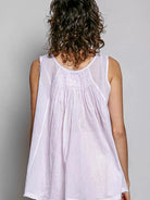 POL Pink Lemonade Sleeveless Striped Pleated Cotton Top-Women's Shirts & Tops-Shop Z & Joxa