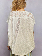 POL Raw Romance Asymmetrical V-Neck Short Sleeve Lace Top-Women's Shirts & Tops-Shop Z & Joxa