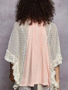 POL Rose Mist Front Pleated Button Up Shirt with Crochet Patch-Women's Shirts & Tops-Shop Z & Joxa