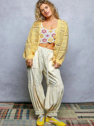 POL Rosebud Button Knit Floral Button Cardigan in Dandelion-Women's Shirts & Tops-Shop Z & Joxa