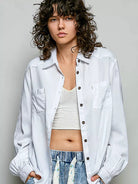 POL Saddle & Sage Washed Cotton Western Button Front Shirt-Women's Shirts & Tops-Shop Z & Joxa