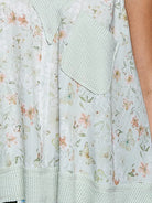 POL Sage Bloom Floral V-Neck Tank with Front Pocket-Women's Shirts & Tops-Shop Z & Joxa