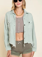 POL Sage Revival Corduroy Buttoned Trucker Jacket-Women's Outerwear-Shop Z & Joxa