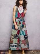 POL Sage Wanderer Sleeveless Patchwork Wide Leg Jumpsuit-Women's Jumpsuits-Shop Z & Joxa