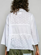 POL Salty Sweetheart Tonal Dot Weave Bell Sleeve Shirt-Women's Shirts & Tops-Shop Z & Joxa