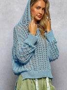POL Skyward Crochet Round Neck High Low Knit Top-Women's Shirts & Tops-Shop Z & Joxa