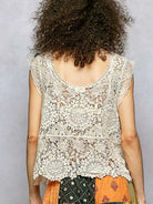 POL Soft Serenade Lace Trim Openwork Crochet Scallop Tank-Women's Shirts & Tops-Shop Z & Joxa