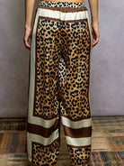 POL Spot on Leopard Printed Drawstring Wide Leg Satin Pants-Women's Pants-Shop Z & Joxa