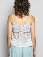 POL Stitch Please Colorful Cami with Trim Detail and Blanket Stitch-Women's Shirts & Tops-Shop Z & Joxa