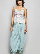 POL Stitch Please Colorful Cami with Trim Detail and Blanket Stitch-Women's Shirts & Tops-Shop Z & Joxa