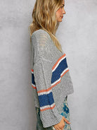 POL Stripe Intentions Knit Cropped Top with Stripe Detail-Women's Shirts & Tops-Shop Z & Joxa