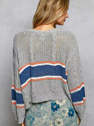 POL Stripe Intentions Knit Cropped Top with Stripe Detail-Women's Shirts & Tops-Shop Z & Joxa