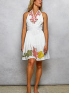 POL Summer Blossom Floral Halter Neck Flowy Mini Dress-Women's Dresses-Shop Z & Joxa