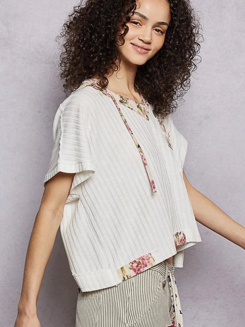 POL Summer Sonata Short Sleeve Hooded Top with Open Back-Women's Shirts & Tops-Shop Z & Joxa