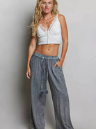 POL Tassel Trails Drawstring Embroidered Wide Leg Pants-Women's Pants-Shop Z & Joxa