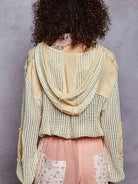 POL Vanilla Drift Textured Button up Cropped Hooded Shirt-Women's Shirts & Tops-Shop Z & Joxa