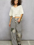 POL Vanilla Stitch Short Sleeve Cropped Rib T-Shirt-Women's Shirts & Tops-Shop Z & Joxa