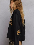 POL Wild Heart USA Animal Print Long Sleeve Terry Sweatshirt-Women's Shirts & Tops-Shop Z & Joxa