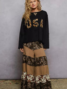 POL Wild Heart USA Animal Print Long Sleeve Terry Sweatshirt-Women's Shirts & Tops-Shop Z & Joxa