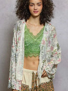POL Wildflower Wrap Open Front Floral Cardigan with Fringe-Women's Shirts & Tops-Shop Z & Joxa