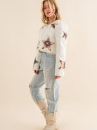 Patchwork Quilted Star Western Bomber Jacket-Women's Clothing-Shop Z & Joxa