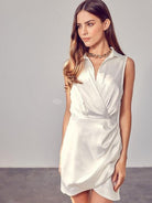 Picture Perfect Collared Wrap Mini Dress-Women's Dresses-Shop Z & Joxa