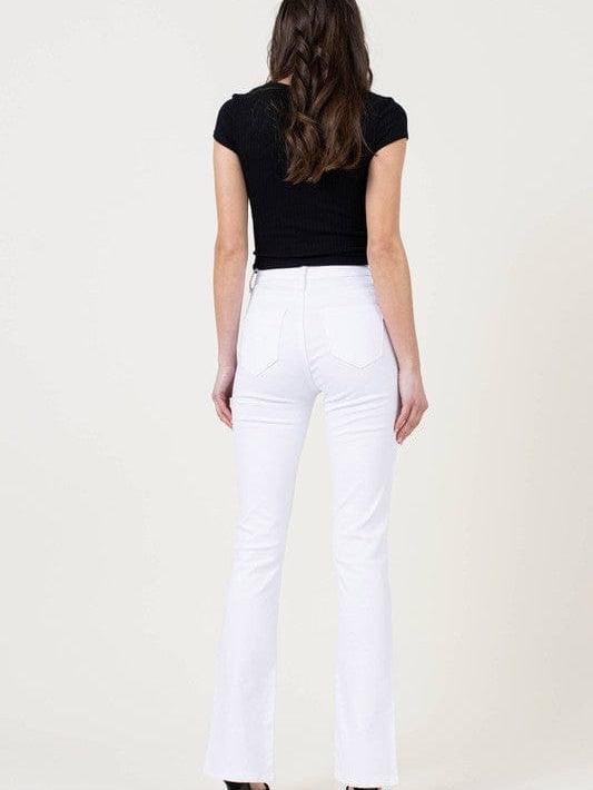 Piping Hot Front Slit White Jeans-Women's Clothing-Shop Z & Joxa