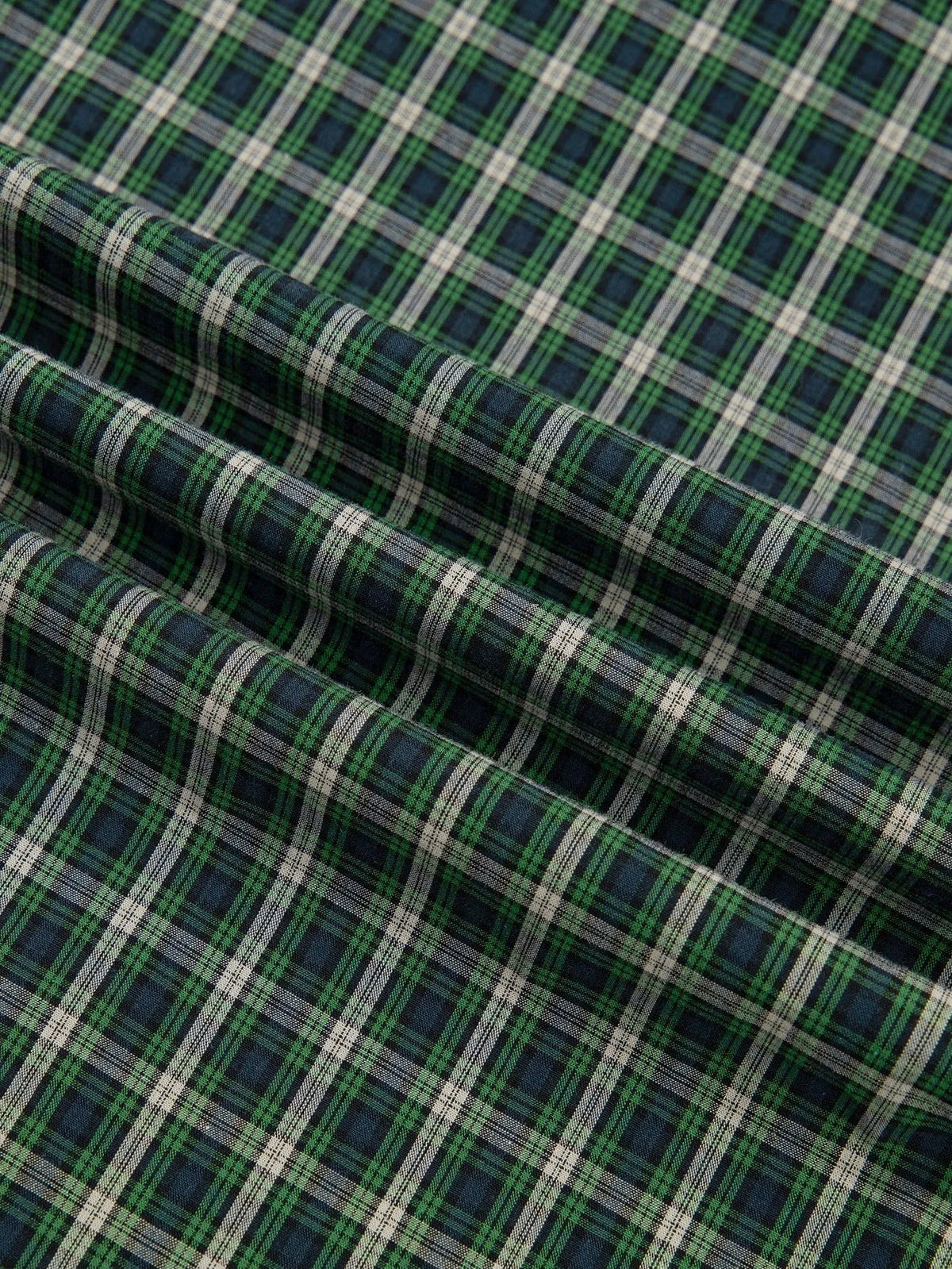 Plaid About You Square Neck Shirred High Waist Ruffle Hem Dress-Women's Dresses-Shop Z & Joxa