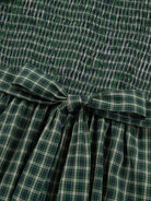 Plaid About You Square Neck Shirred High Waist Ruffle Hem Dress-Women's Dresses-Shop Z & Joxa