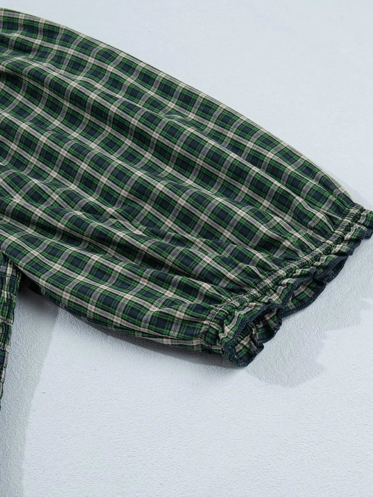 Plaid About You Square Neck Shirred High Waist Ruffle Hem Dress-Women's Dresses-Shop Z & Joxa