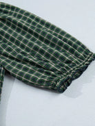 Plaid About You Square Neck Shirred High Waist Ruffle Hem Dress-Women's Dresses-Shop Z & Joxa