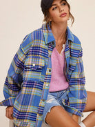 Plaid Friday Snap Button Oversized Shacket-Women's Clothing-Shop Z & Joxa