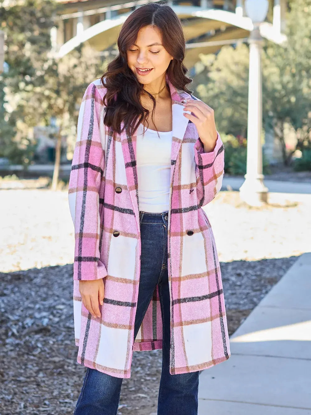Plaid Perfection Lapel Coat by Double Take-Coats & Jackets-Shop Z & Joxa