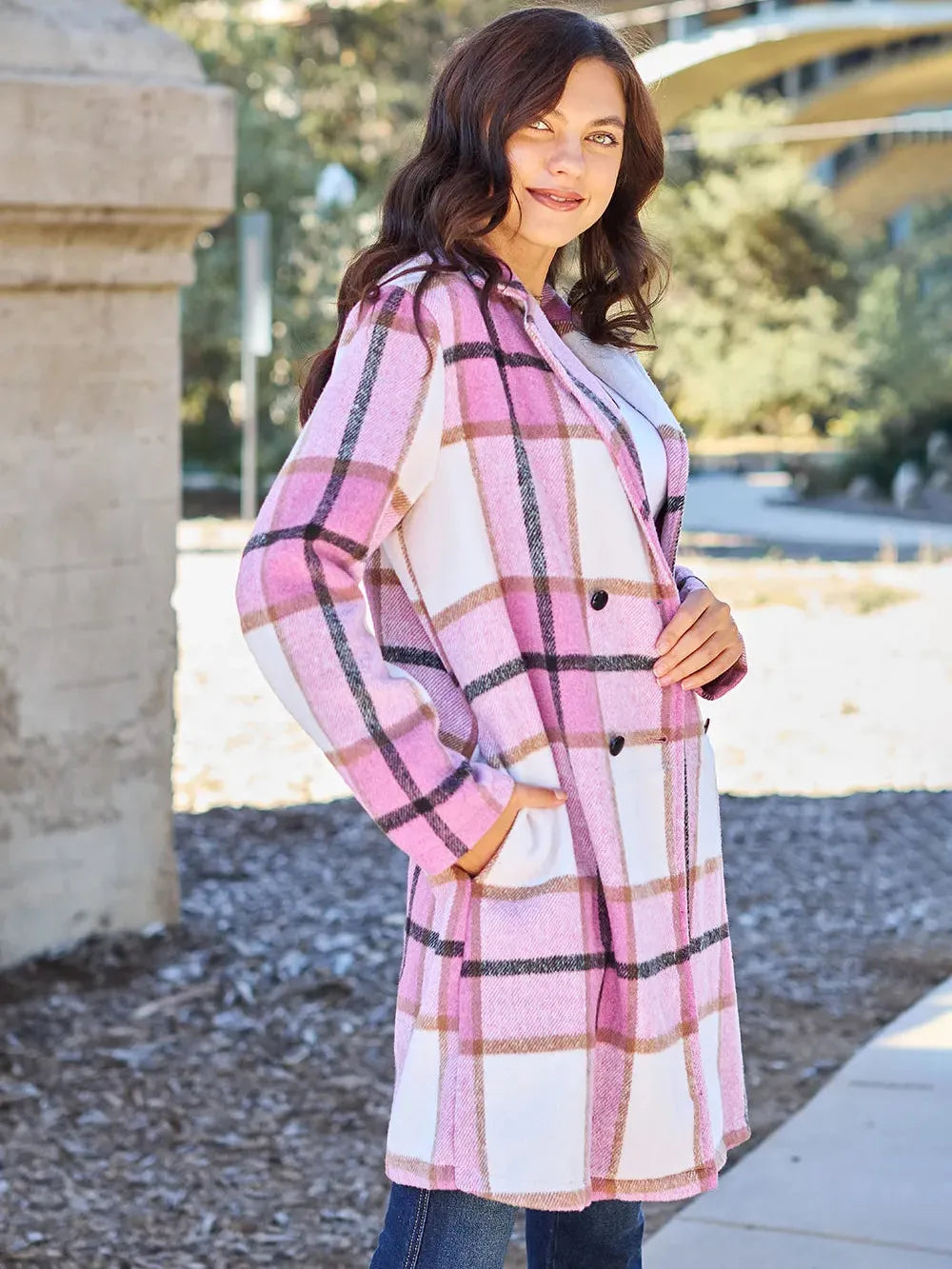 Plaid Perfection Lapel Coat by Double Take-Coats & Jackets-Shop Z & Joxa
