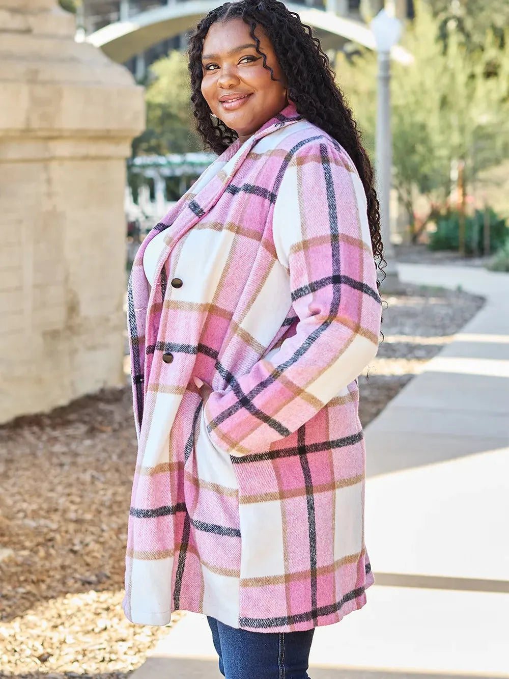 Plaid Perfection Lapel Coat by Double Take-Coats & Jackets-Shop Z & Joxa