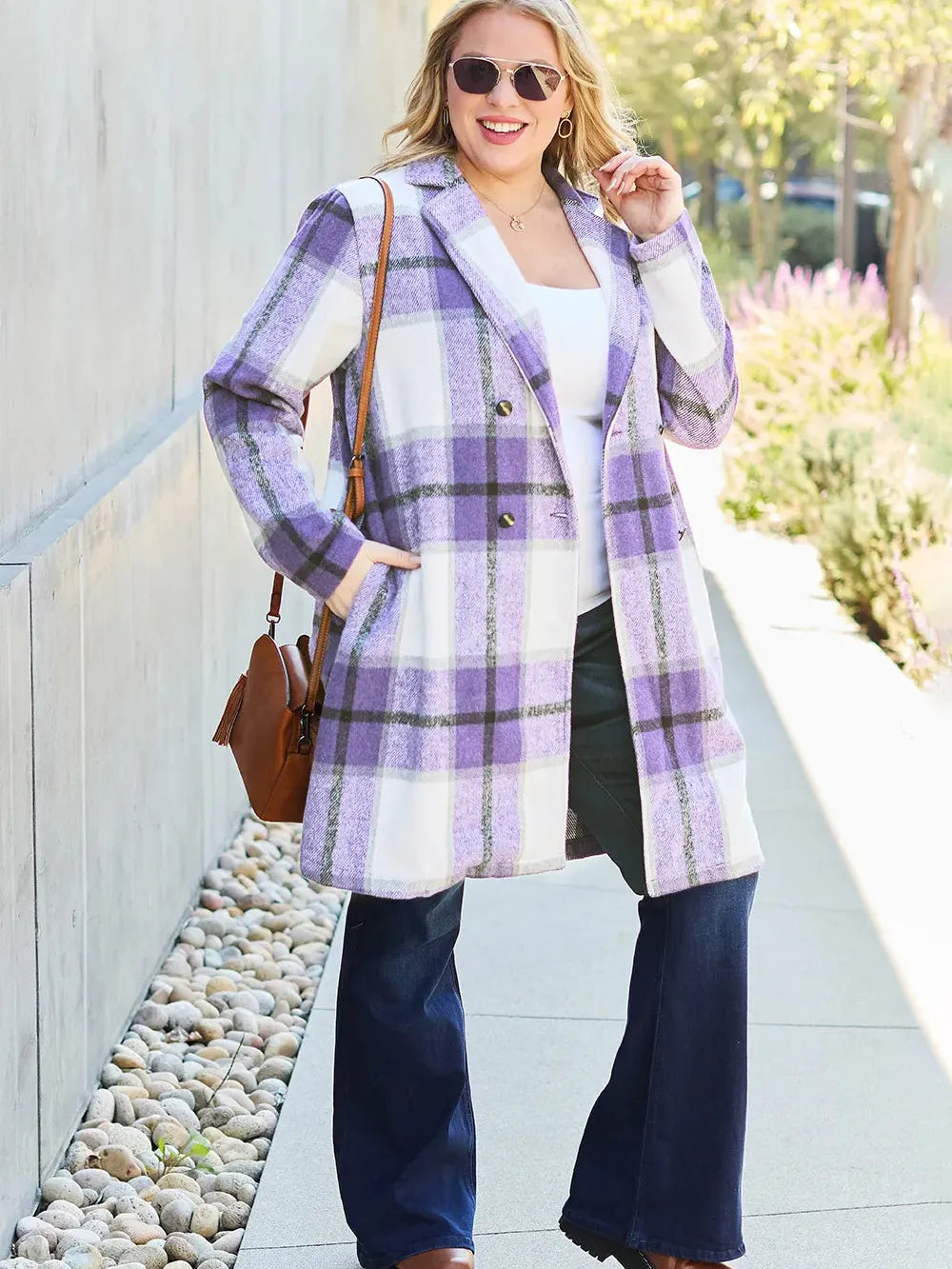 Plaid Perfection Lapel Coat by Double Take-Coats & Jackets-Shop Z & Joxa