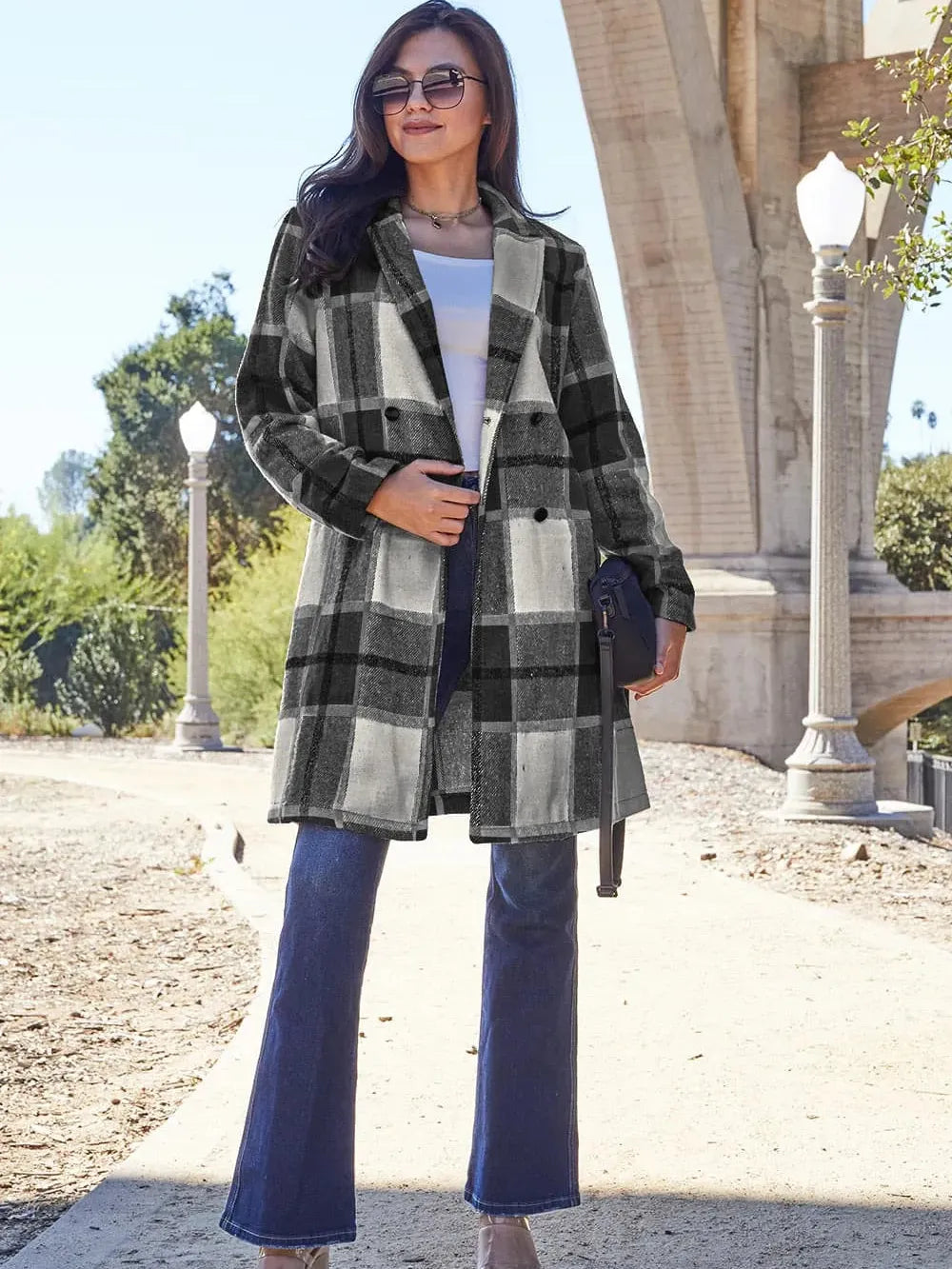 Plaid Perfection Lapel Coat by Double Take-Coats & Jackets-Shop Z & Joxa