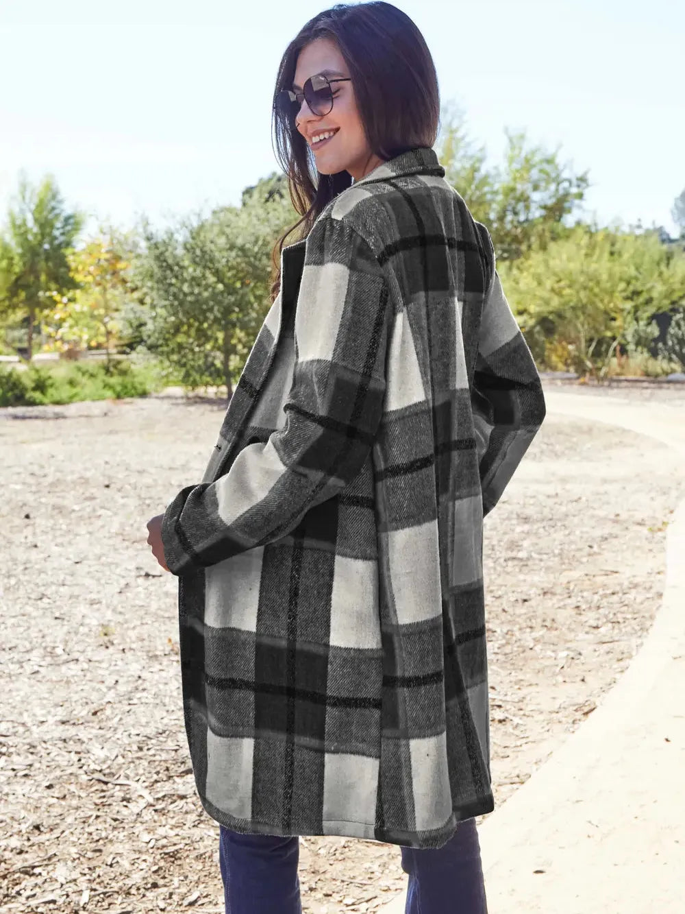 Plaid Perfection Lapel Coat by Double Take-Coats & Jackets-Shop Z & Joxa