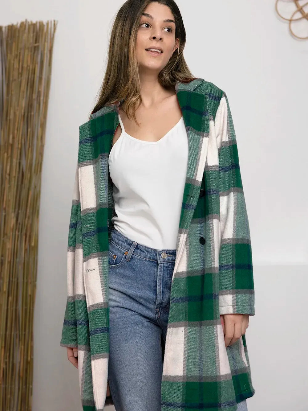 Plaid Perfection Lapel Coat by Double Take-Coats & Jackets-Shop Z & Joxa