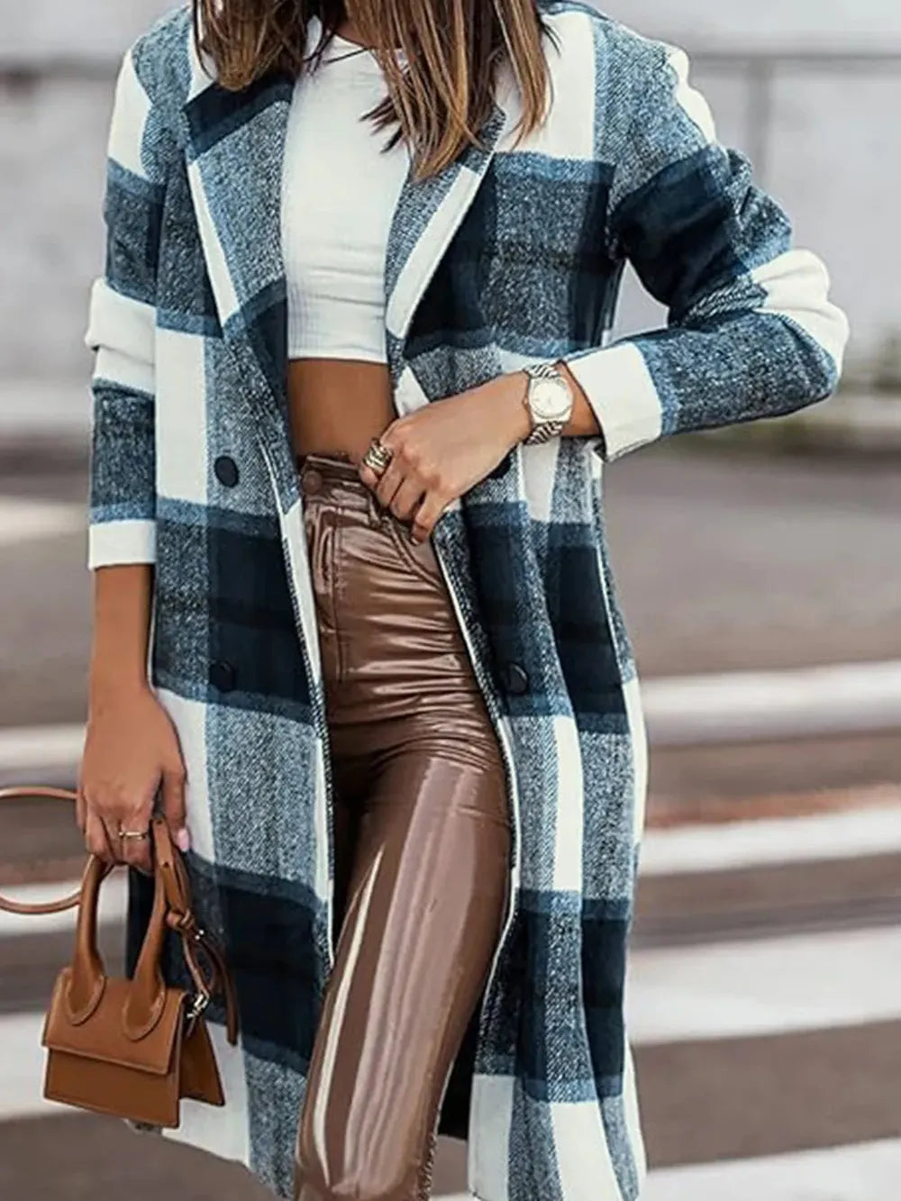 Plaid Perfection Lapel Coat by Double Take-Coats & Jackets-Shop Z & Joxa